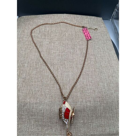 NWT BETSEY JOHNSON RHINESTONE HELICOPTER CHOPPER NECKLACE 3D & Propeller Spins - Picture 8 of 14